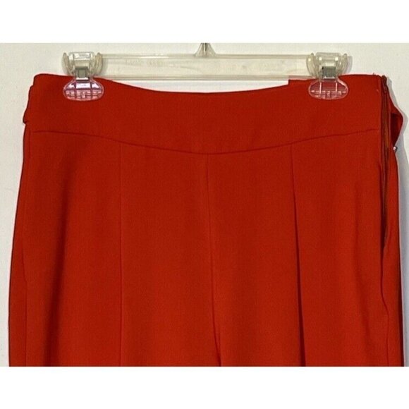 New Zara Red Wide Leg Stretch Culottes Crop Pants Trousers - Made in Spain - Picture 4 of 7